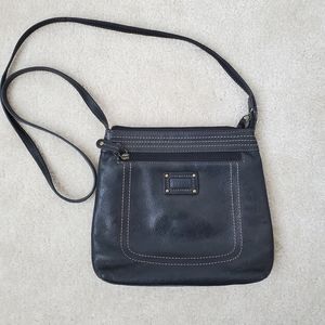 Fossil crossbody leather black purse